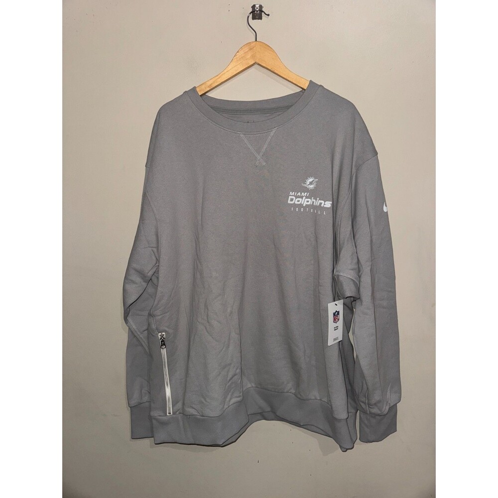 Men's 3XL Nike NFL Miami Dolphins Team Issued PE Heavyweight Crewneck Sweatshirt